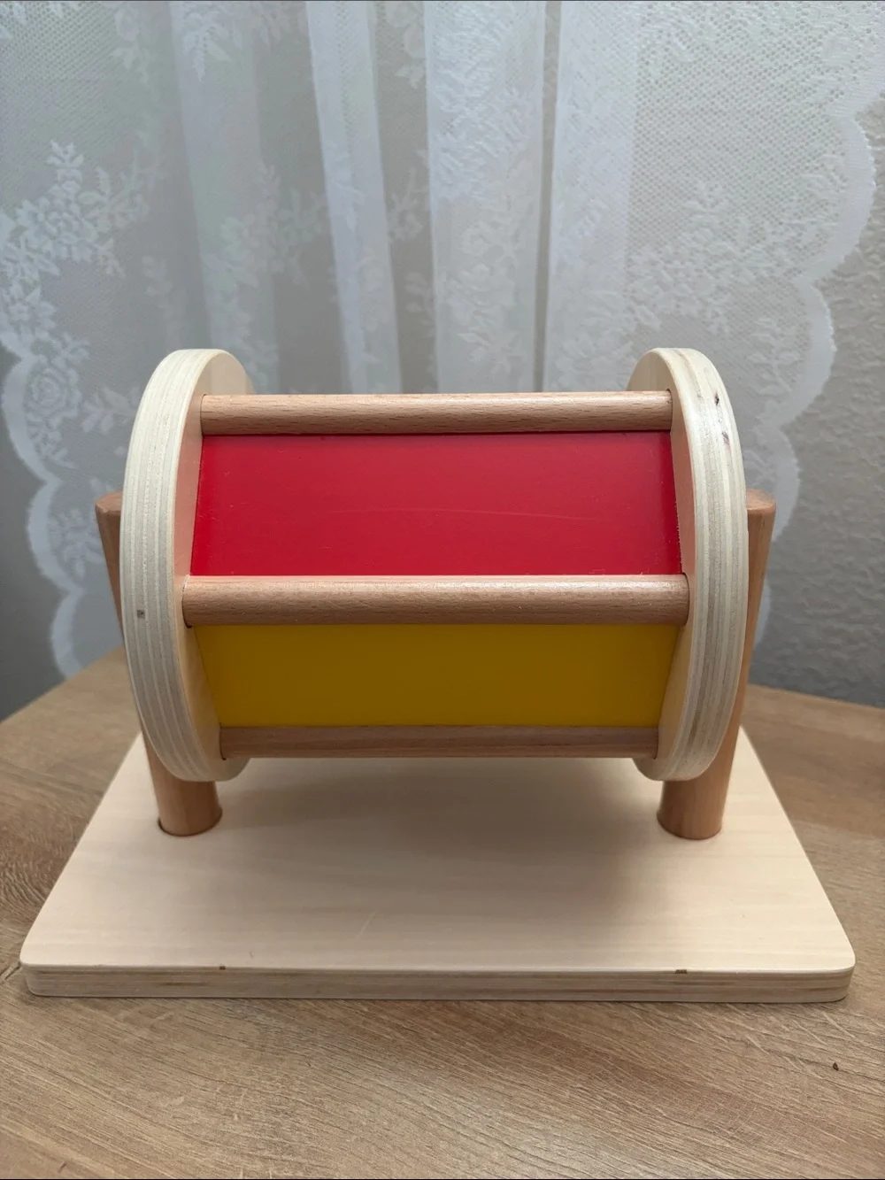 LOVEVERY Spinning Rainbow Sensory Wood Play Toy